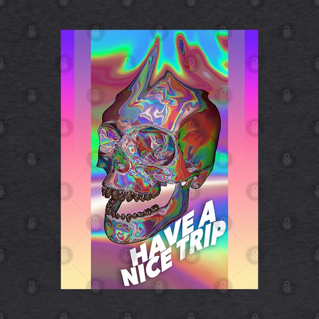 Aesthetic 'Have A Nice Trip' Crystal Skull ∆∆∆∆ Graphic Design/Illustration by DankFutura
